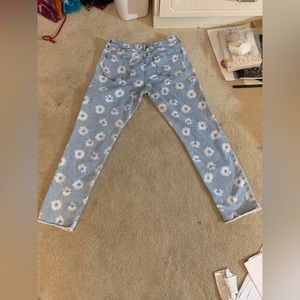 Jeans with Flower Print